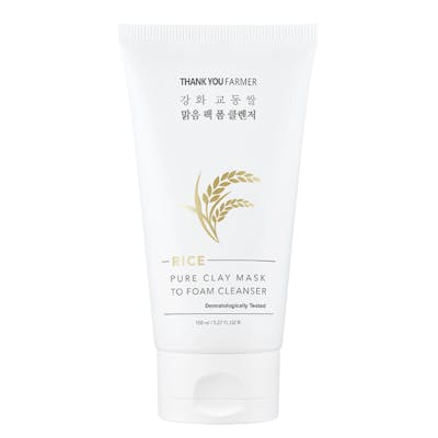Thank You Farmer Rice Pure Clay Mask to Foam Cleanser 150 ml
