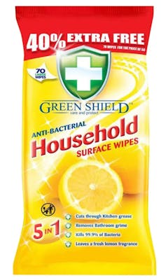 Green Shield Anti-Bacteriële Oppervlakte-Doekjes Voor Huishoudens 70 st