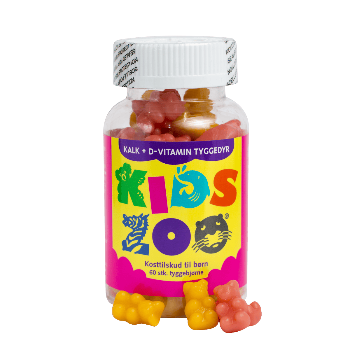 Kids Zoo Kalk + D Tyggedyr 60 stk