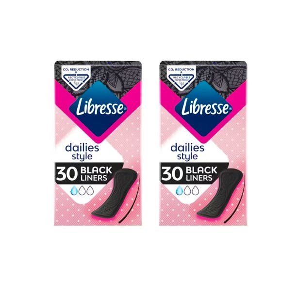 Libresse Dailies Style Black Liners Normal 2 x 30 stk