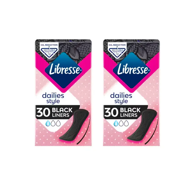 Libresse Dailies Style Black Liners Normal 2 x 30 pcs