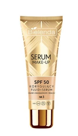 Bielenda Make-up Serum Correcting Fluid + Serum SPF50 For All Skin Types, Shade 3 30 ml