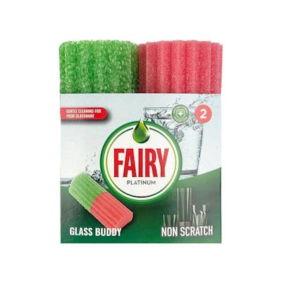 Fairy Platinum Non Scratch Glassware Sponge 2 stk