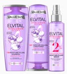 L&#039;Oréal Paris Elvital Hyaluron Plump Shampoo, Conditioner &amp; Leave-in Spray 400 ml + 300 ml + 150 ml