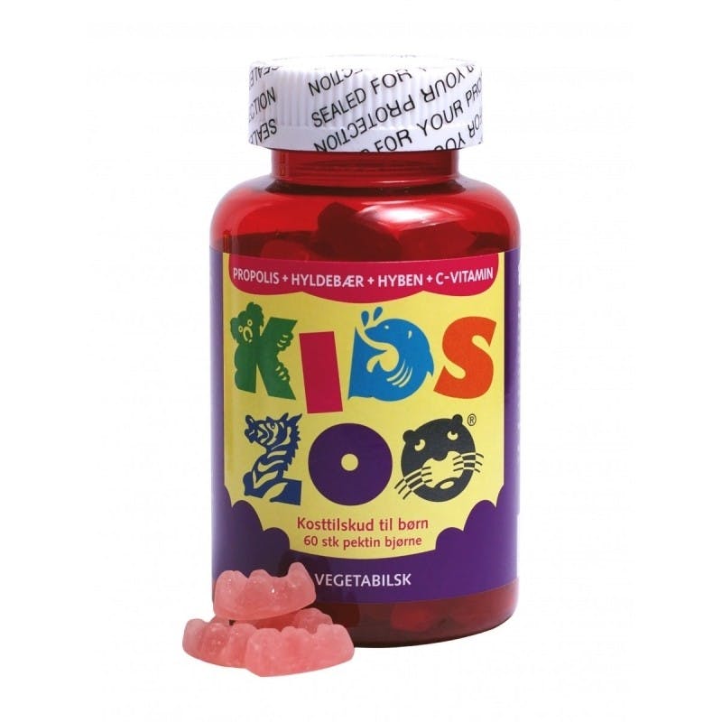 Kids Zoo Kiitivaha+Seljanmarja+Ruusunmarja + Vitamiini C 60 kpl