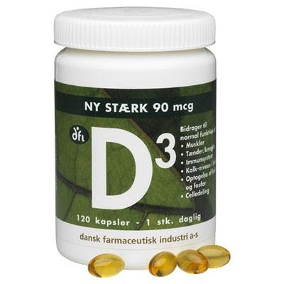 DFI D3-vitamin 90 mcg 120 kapslar
