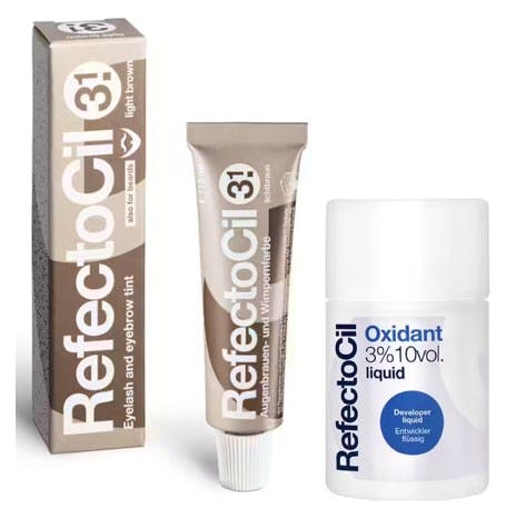 Refectocil Eyelash & Eyebrow Tint 3.1 Light Brown & Oxidant Liquid 15 ml + 100 ml