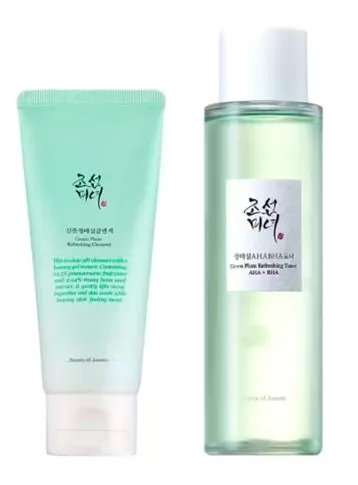 Beauty of Joseon Green Plum Refreshing Cleanser & Green Plum Refreshing Toner AHA + BHA 100 ml + 150 ml
