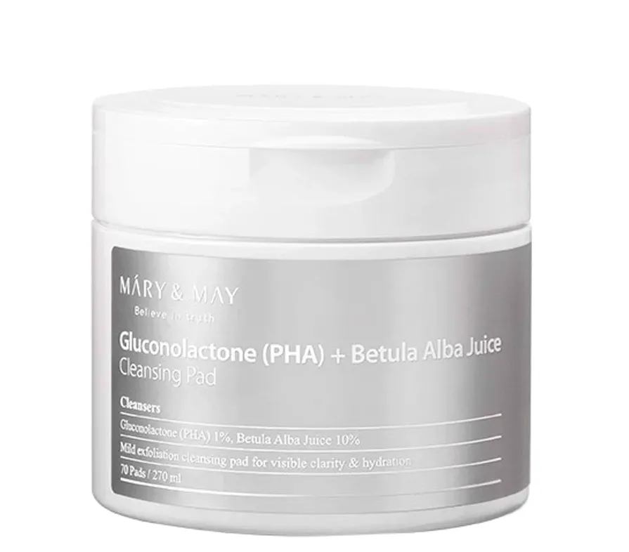 Mary & May Gluconolactone (PHA) + Betula Alba Juice Cleansing Pad 70 pcs