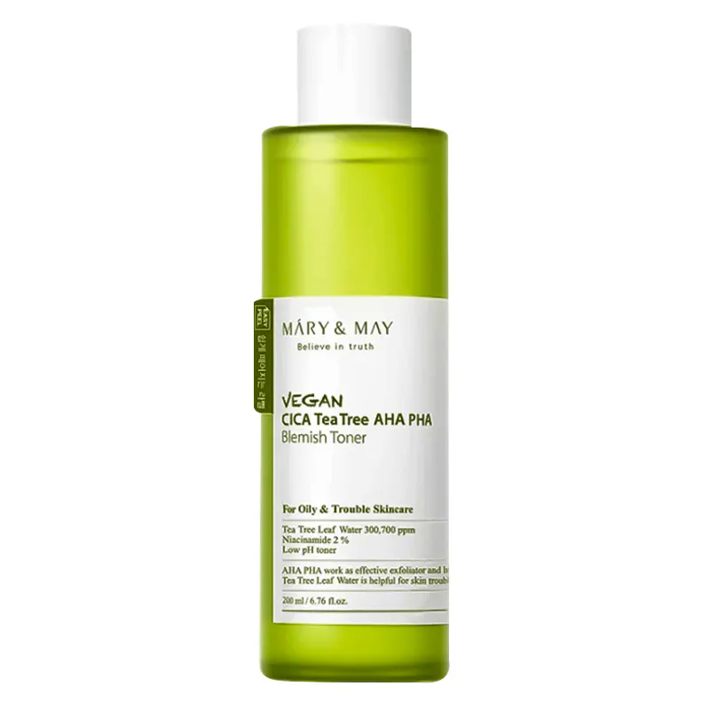 Mary & May Vegan Cica Tea Tree AHA PHA Toner 200 ml
