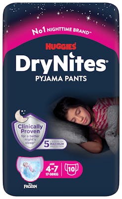 DryNites Girl Pyjama Pants 4-7 Years 10 pcs