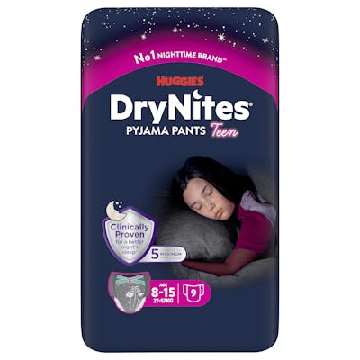 DryNites Meisje Pyjamabroek 8-15 Jaar 9 st