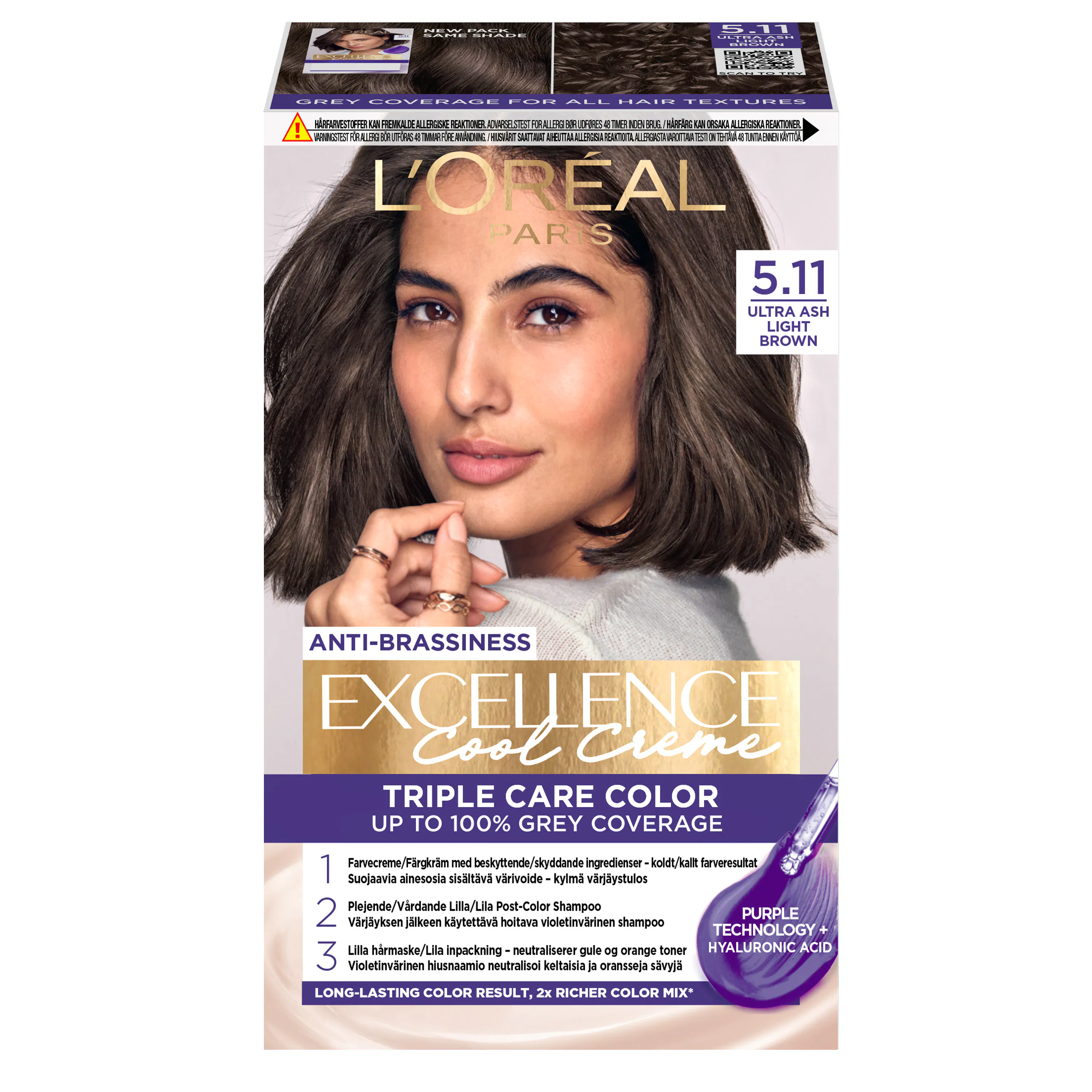 L'Oréal Paris Excellence 5.11 Ultra Ash Light Brown 1 pcs