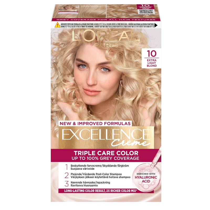 L&#039;Oréal Paris Excellence Creme Hair Color 10 Extra Light Blonde 1 stk