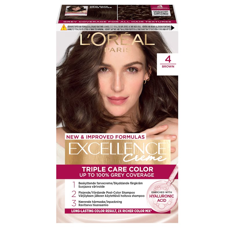 L&#039;Oréal Paris Excellence Creme Hair Color 4 Brown 1 pcs