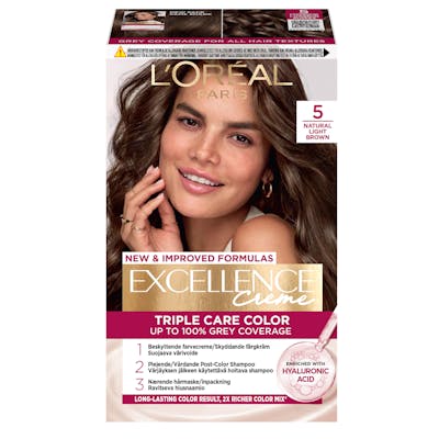 L&#039;Oréal Paris Excellence Creme Hair Color 5 Natural Light Brown 1 stk