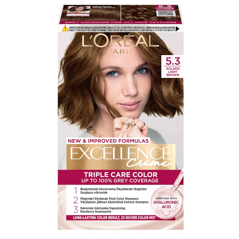 L&#039;Oréal Paris Excellence Creme Hair Color 5.3 Golden Light Brown 1 pcs