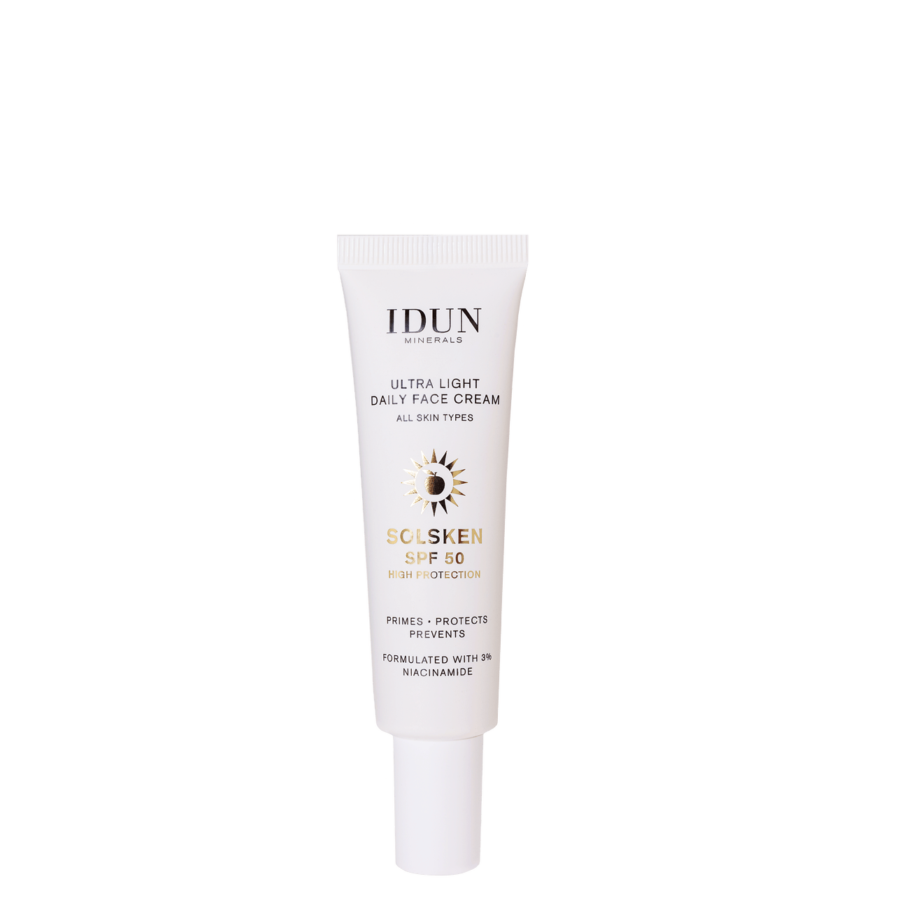 Idun Minerals Ultra Light Daily Face Cream Solsken SPF50 30 ml