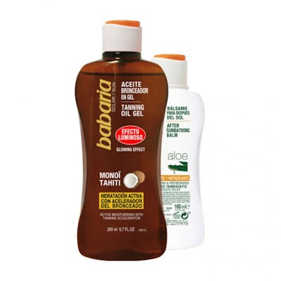 Babaria Tanning Coconut Oil Gel &amp; After Sun 200 ml + 100 ml