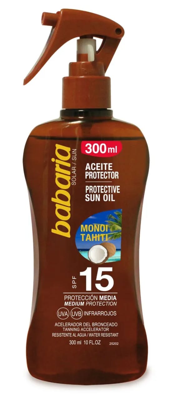 Babaria Solar Aceite Monoi Tahiti SPF 15 300 ml