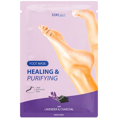 Stay Well Healing &amp; Purifying Foot Mask Charcoal 1 par