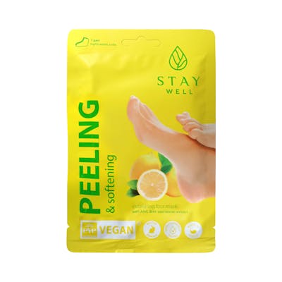 Stay Well Peeling &amp; Softening Foot Mask Lemon 1 par