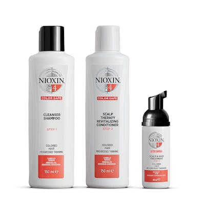 Nioxin Starter Set System 4 For Chemically Treated Noticeably Thinning Hair 150 ml + 150 ml + 40 ml