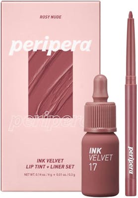 Peripera Ink Velvet + Lip Liner Set 001 Rosy Nude 2 pcs