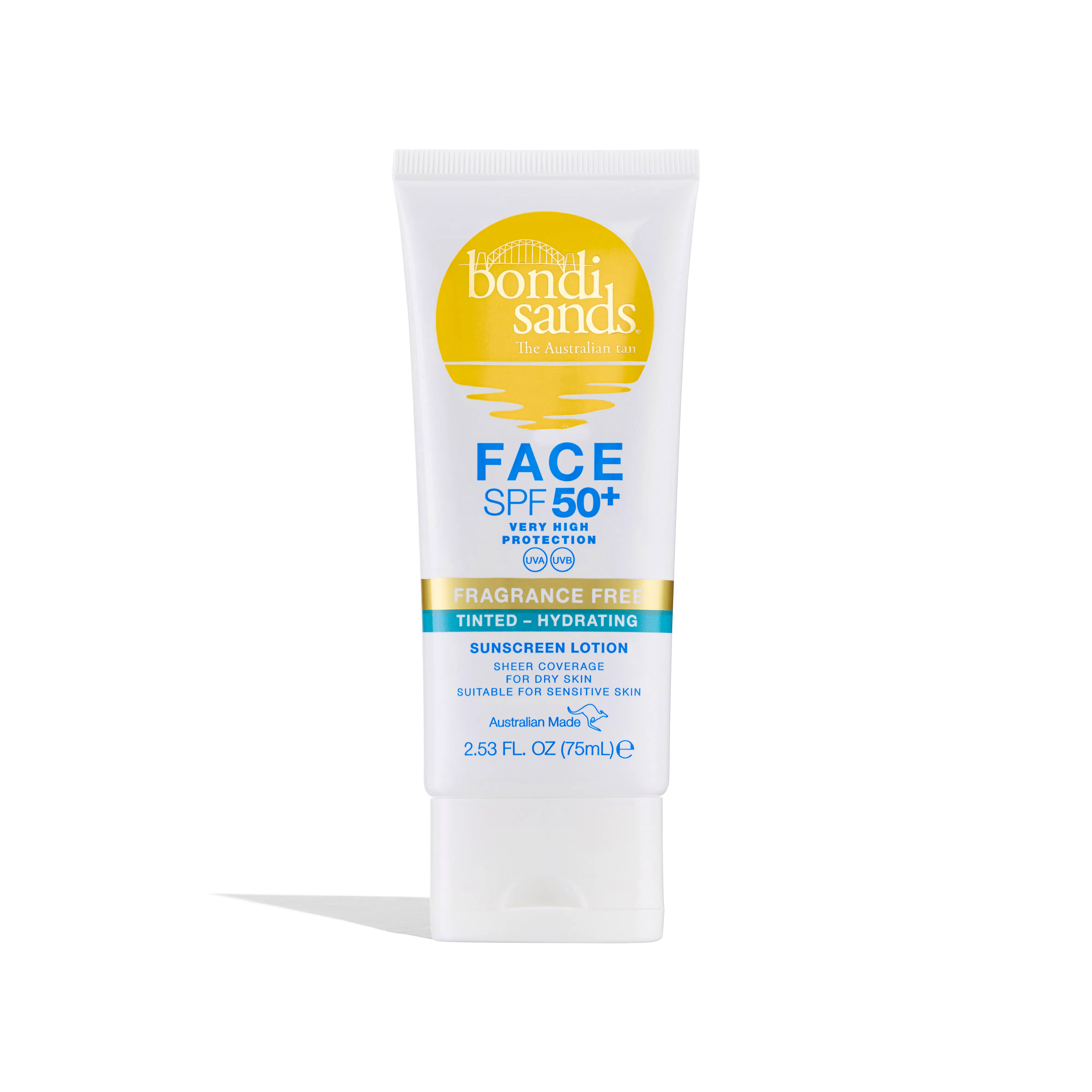 Bondi Sands Fragrance Free Tinted Hydrating Face Lotion SPF50+ 75 ml