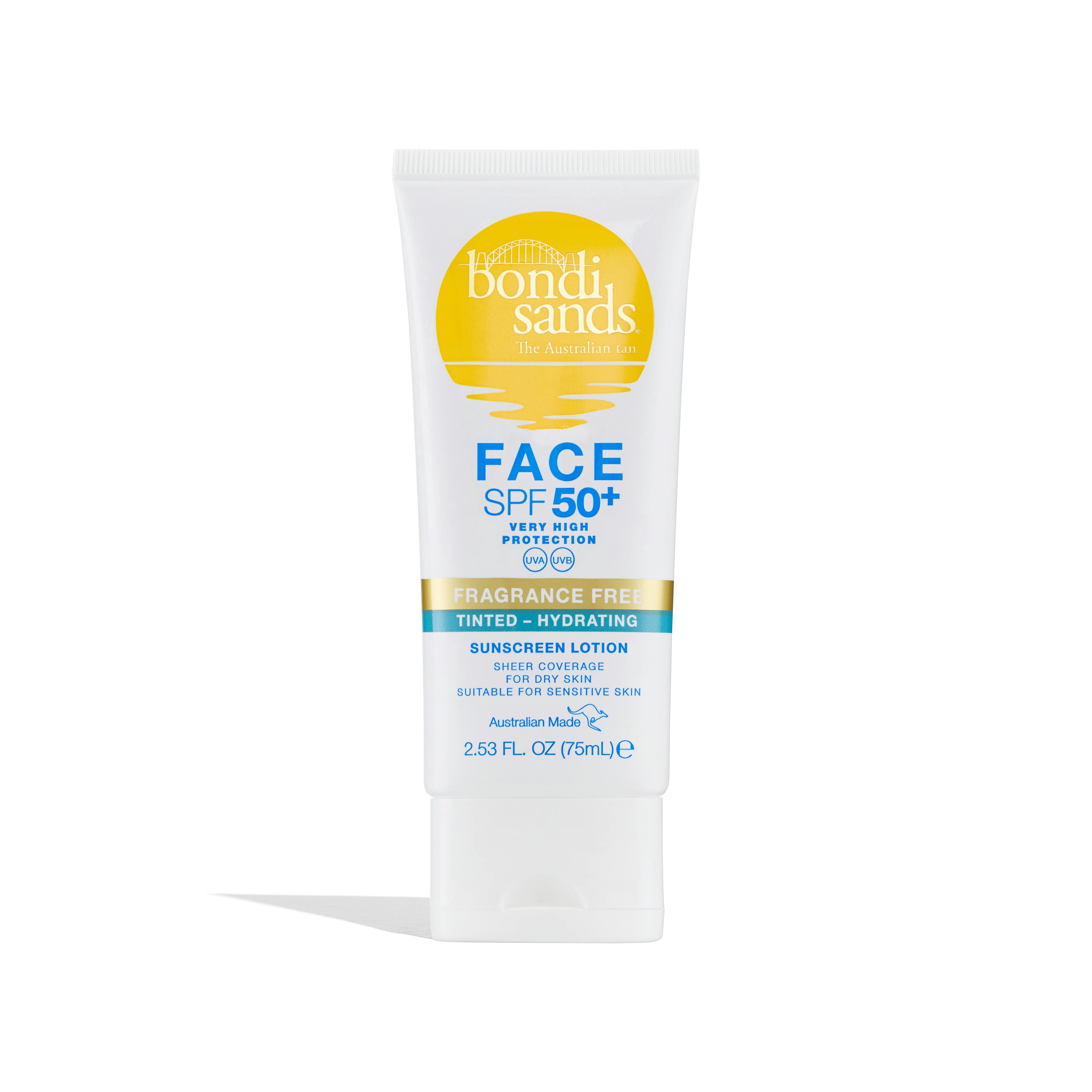 Bondi Sands Fragrance Free Tinted Hydrating Face Lotion SPF50+ 75 ml
