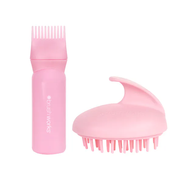 brushworks Scalp Massaging Brush & Hair Oil Applicator 2 pcs