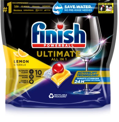 Finish Tabs Ultimate All in One Lemon Sparkle 10 kpl