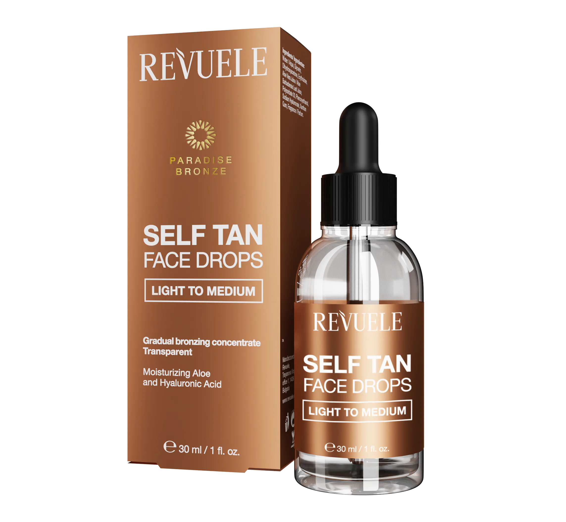 Revuele Self Tan Face Drops Light To Medium 30 ml