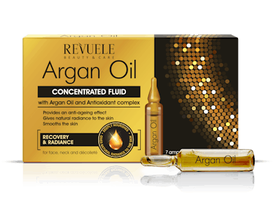 Revuele Ampoules Aragan Oil Concentrsted Fluid With Argan Oil And Antioxidant Complex For Face  Neck and Décollete 7 x 2 ml