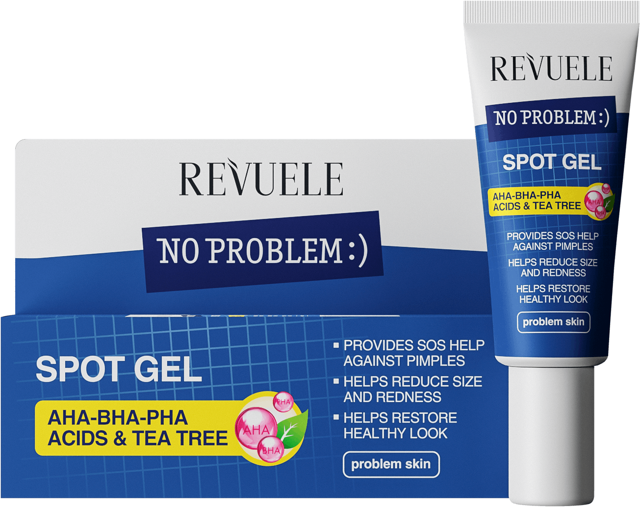 Revuele No Problem Spot Gel AHA-BHA-PHA Acids And Tea Tree 25 ml