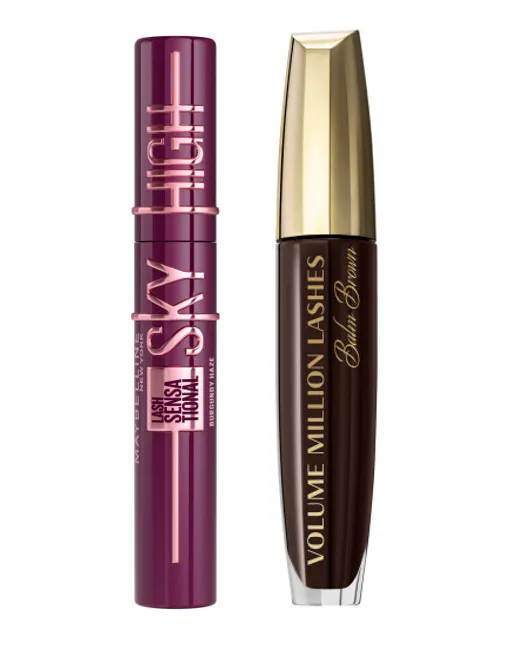 Luxplus Volume Million Lashes Balm Brown Mascara & Lash Sensational Sky High Mascara Burgundy Haze 2 pcs