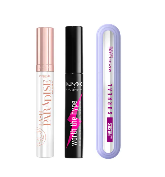 Luxplus Paradise Mascara Primer, Worth The Hype Black & Falsies Surreal Extensions Very Black 3 pcs