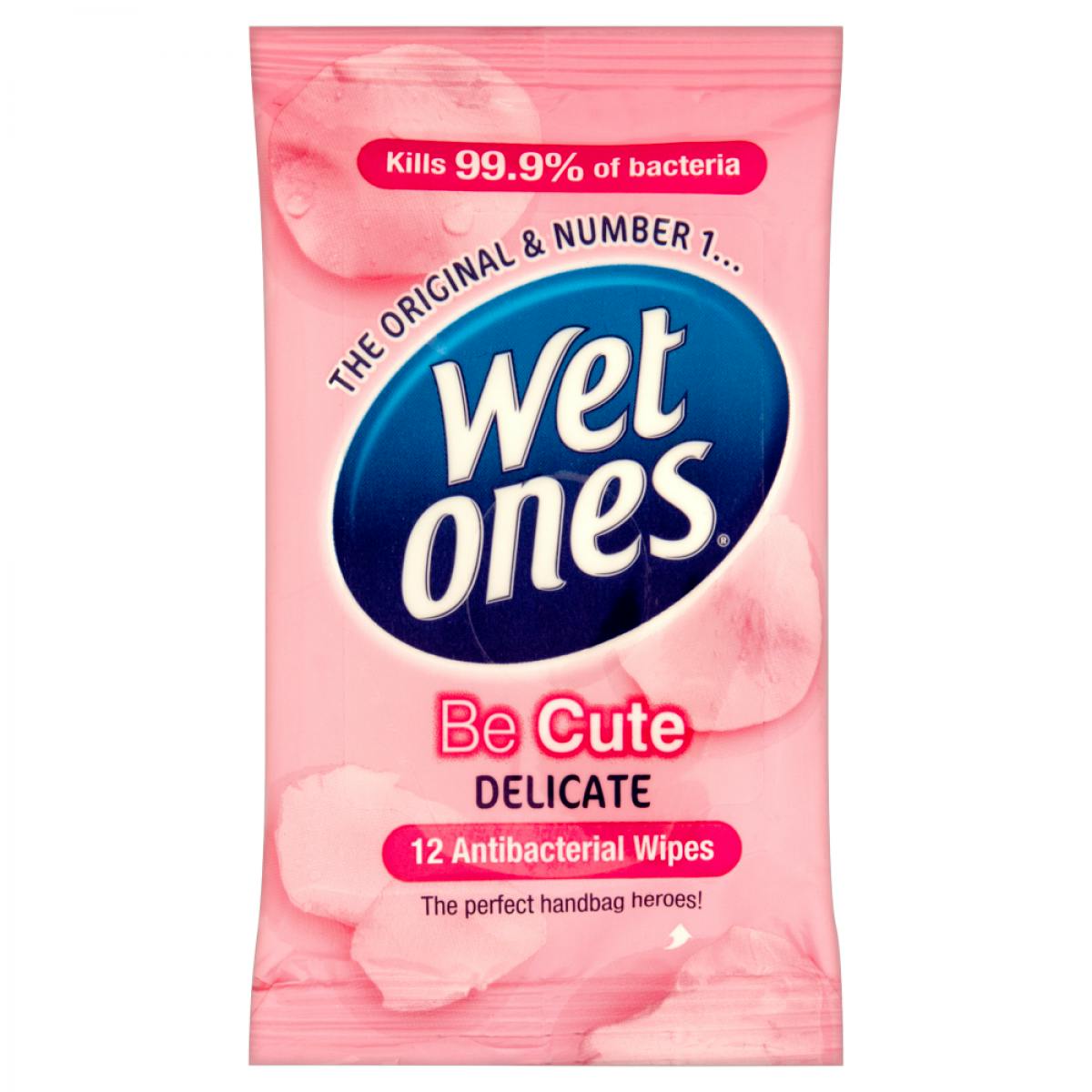 Wet Ones Be Cute Delicate Antibacterial Wipes 12 st 1.59 EUR luxplus.nl