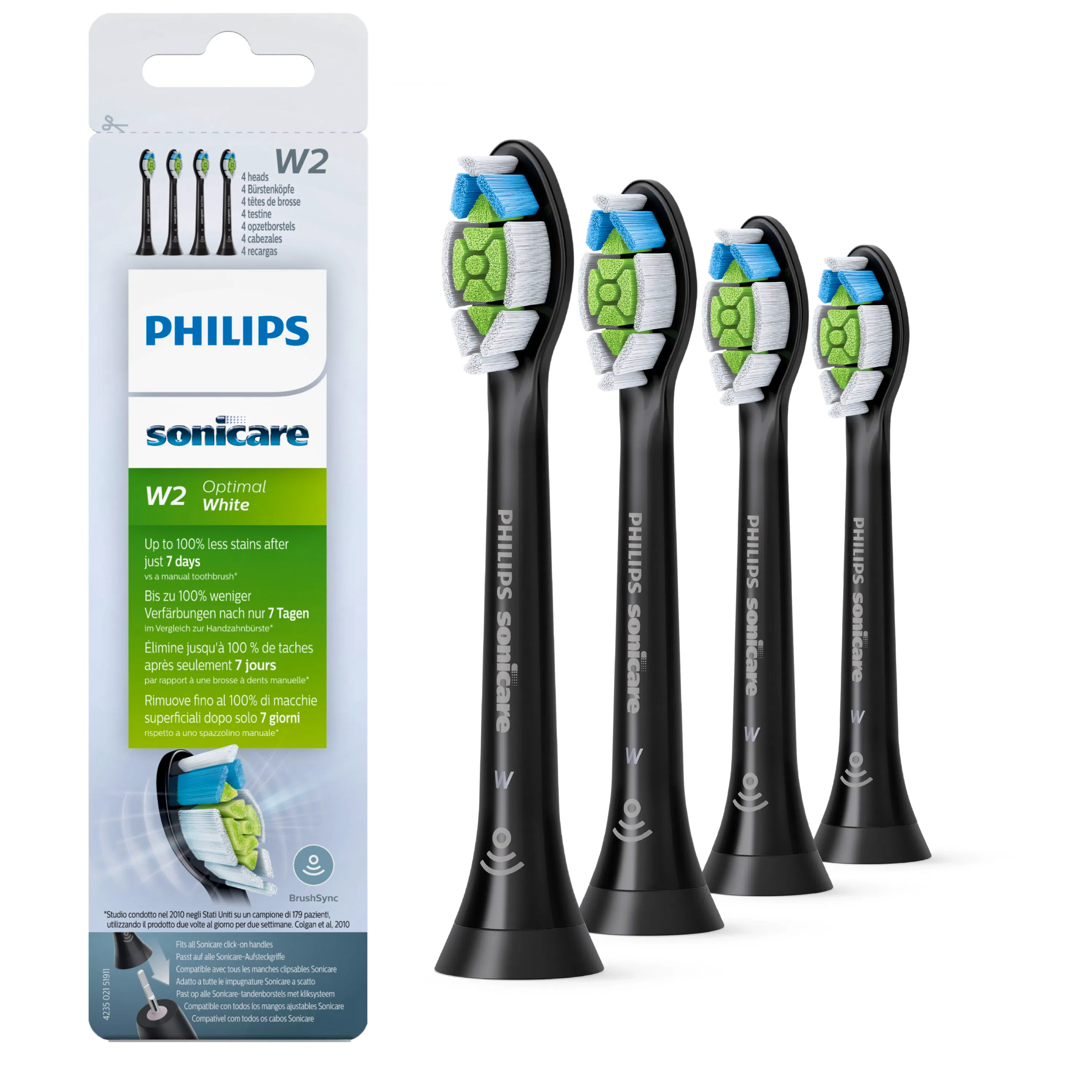 Philips HX6064/11 Brush Heads Optimal White Black 4 pcs