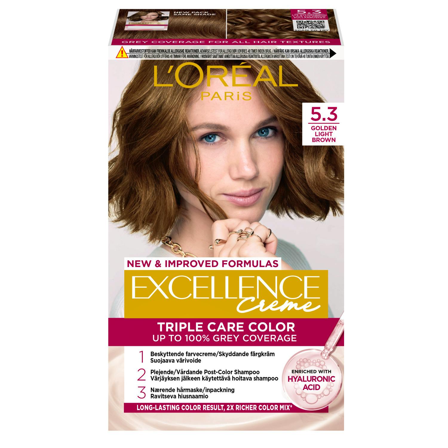 L'Oréal Paris Excellence Creme 5.3 Golden Light Brown 1 stk