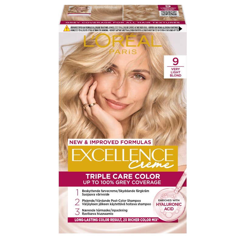 L'Oréal Paris Excellence Creme Hair Color 9 Very Light Blonde 1 stk
