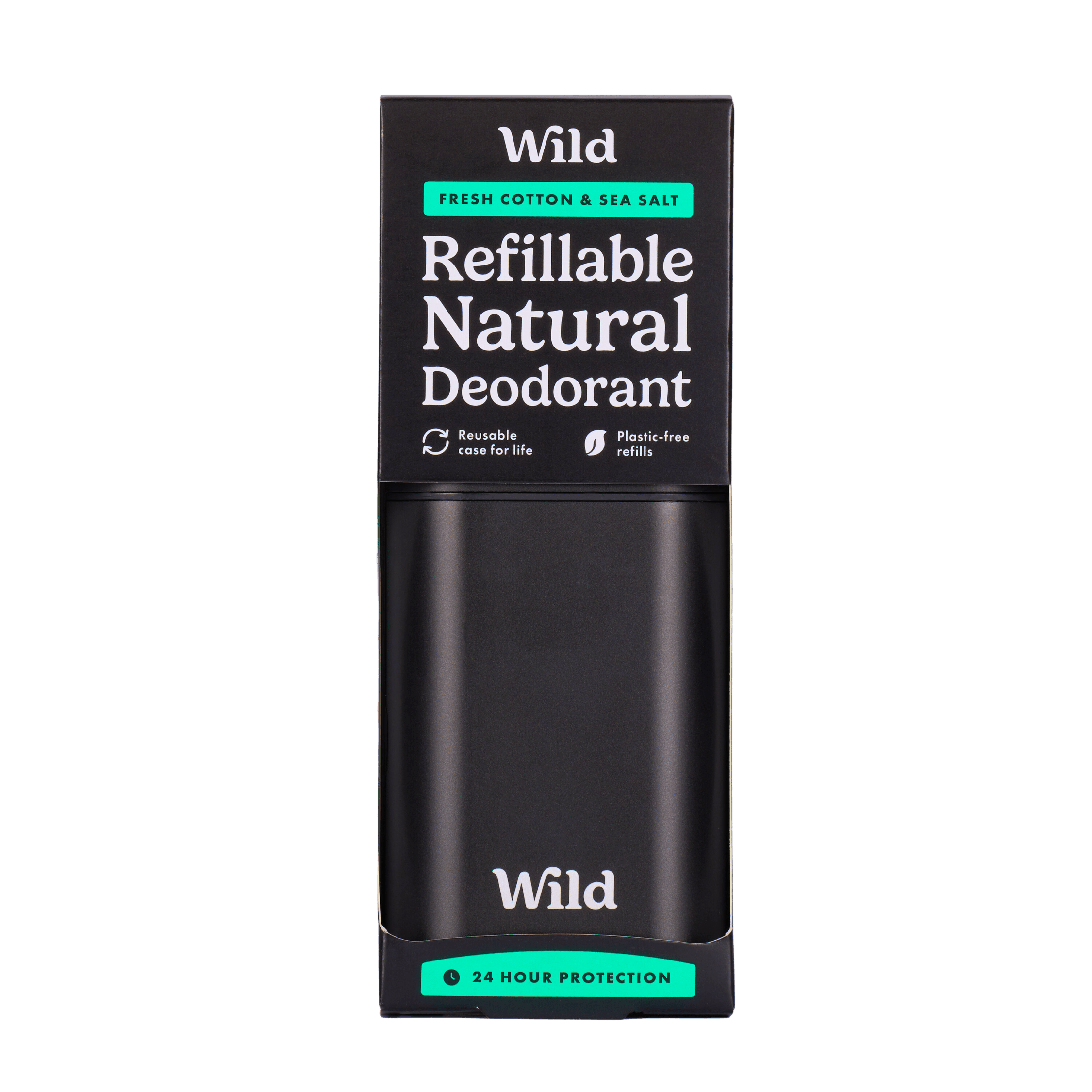 Wild Men's Black Case and Fresh Cotton and Sea Salt Deo Starter Pack 40 g