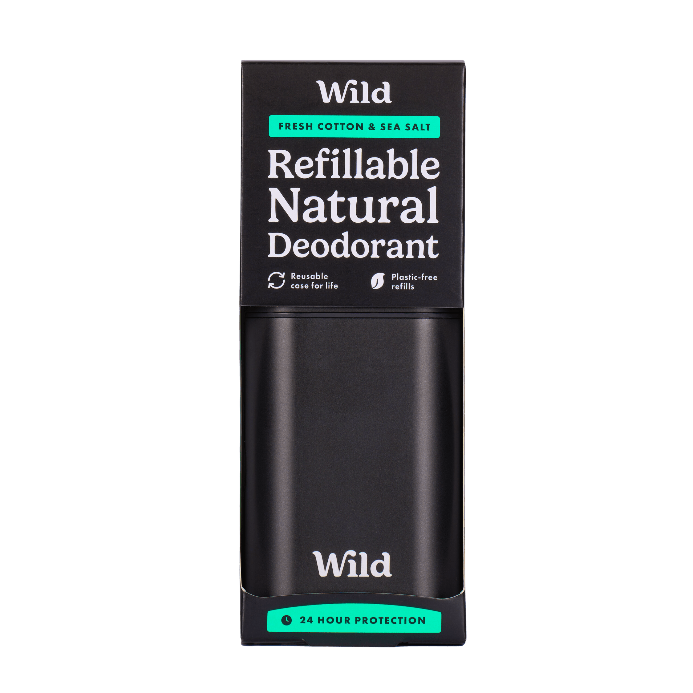 Wild Men's Black Case and Fresh Cotton and Sea Salt Deo Starter Pack 40 g