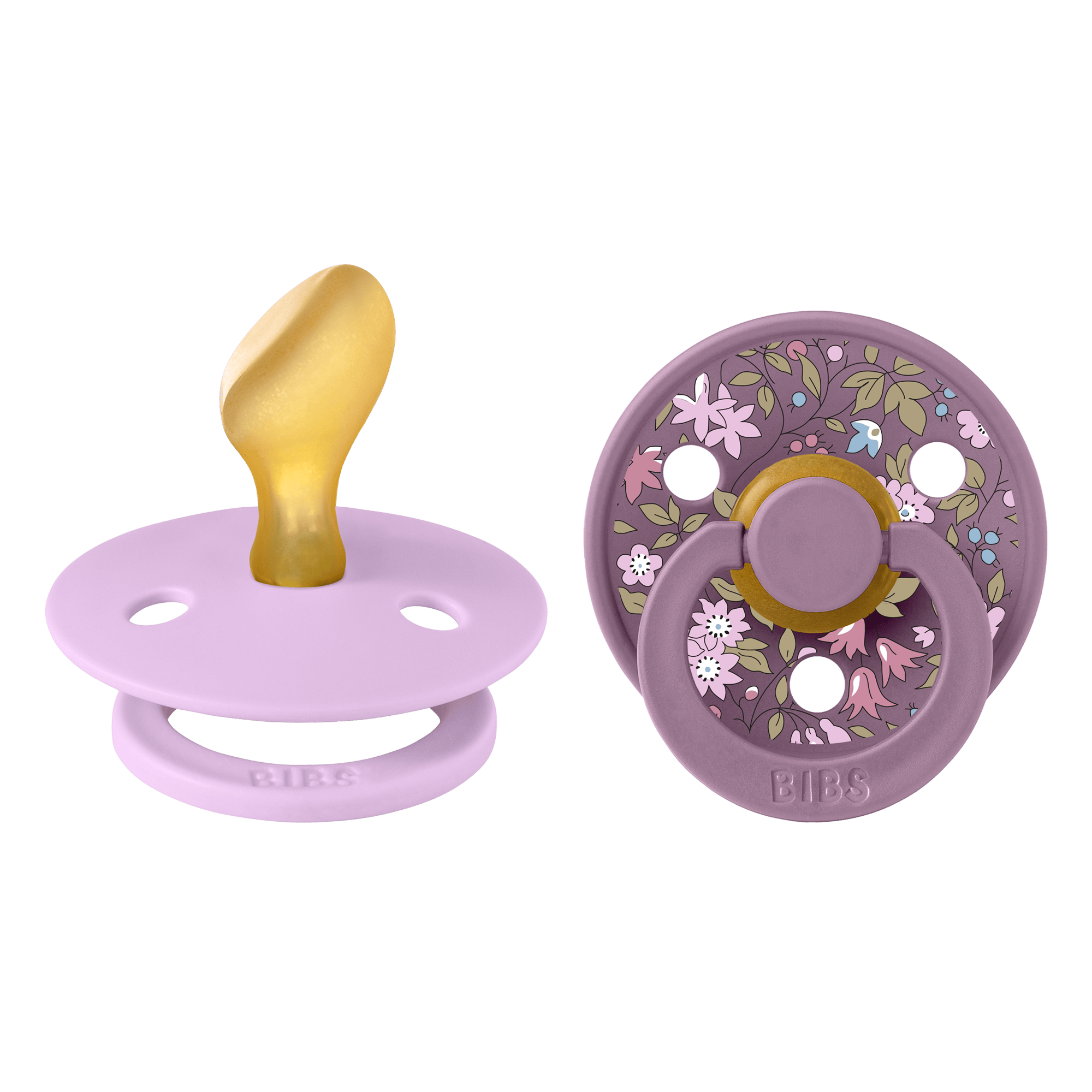 BIBS Liberty Pacifier Colour 2 Pack Chamomile Lawn Latex Size 2 Anatomical Violet Sky Mix 2 stk