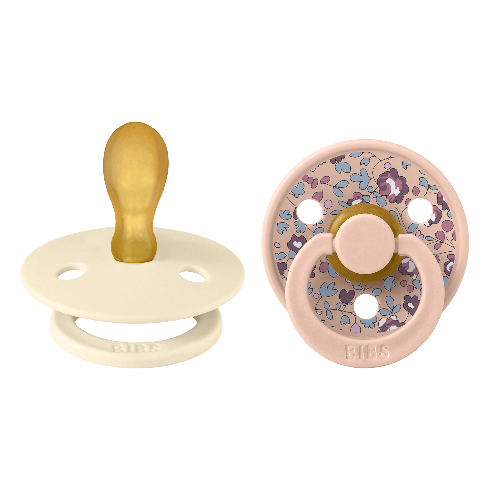 BIBS Liberty Pacifier Colour 2 Pack Eloise Latex Size 2 Symmetrical Blush Mix 2 stk