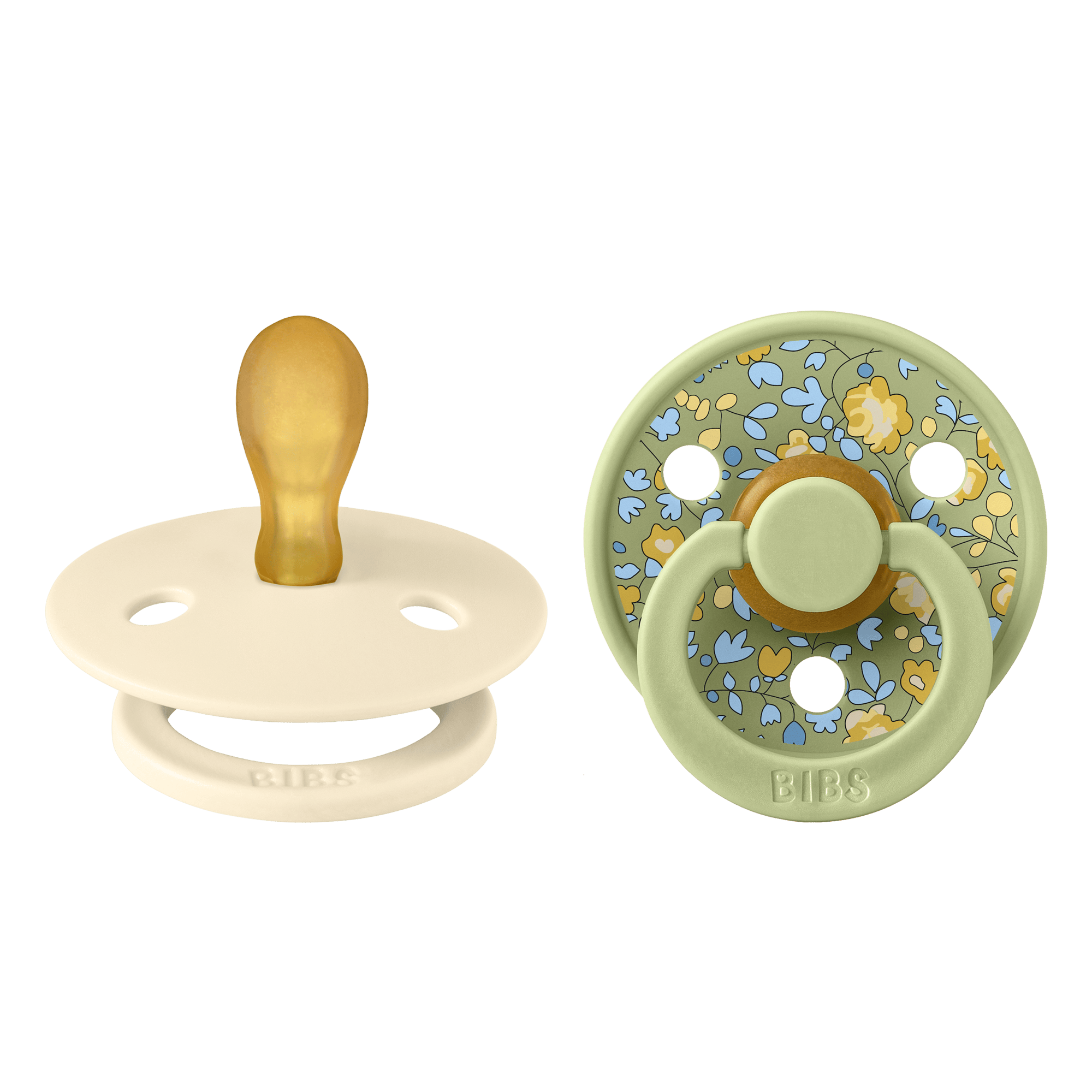 BIBS Liberty Pacifier Colour 2 Pack Eloise Latex Size 1 Symmetrical Sage Mix 2 stk