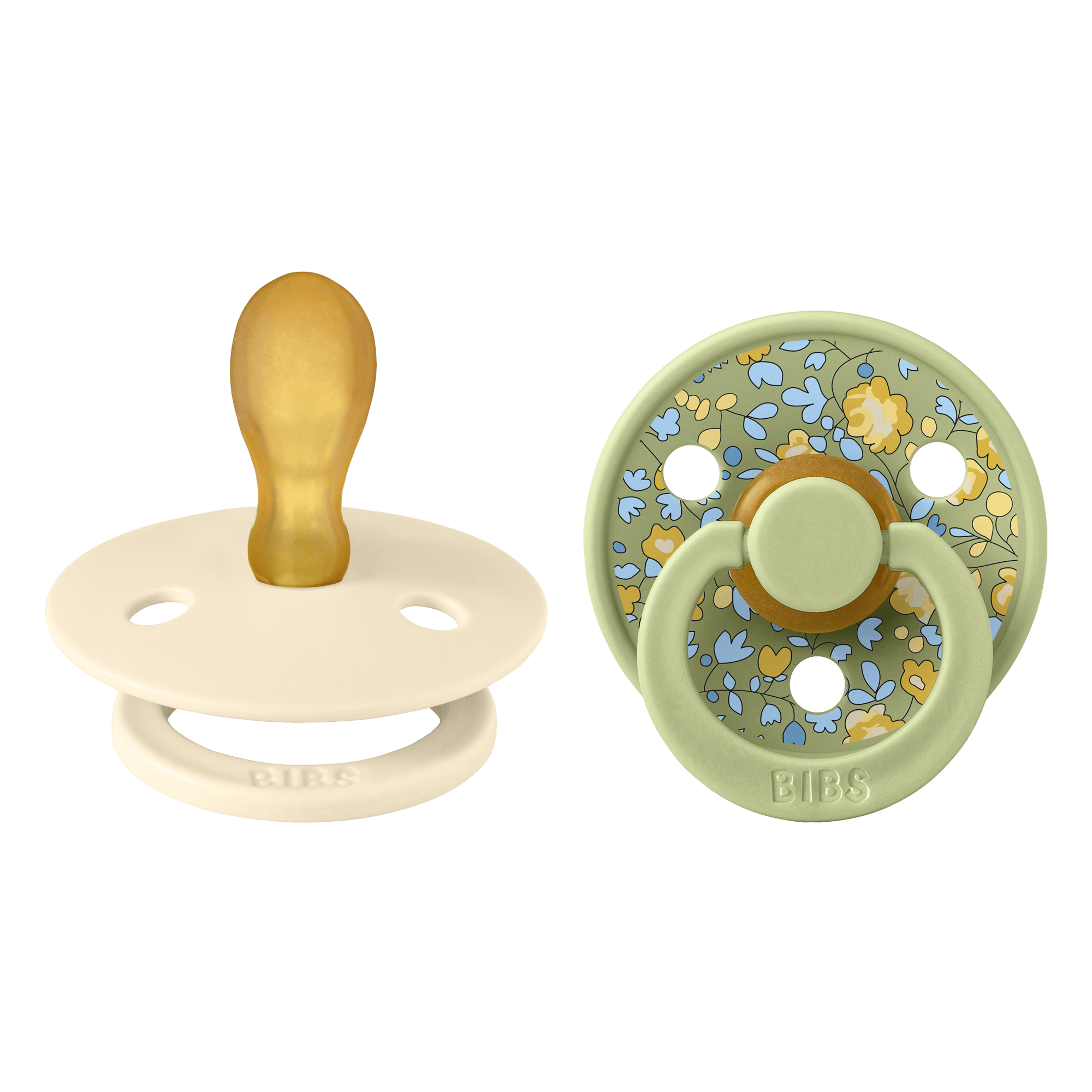 BIBS Liberty Pacifier Colour 2 Pack Eloise Latex Size 2 Symmetrical Sage Mix 2 stk