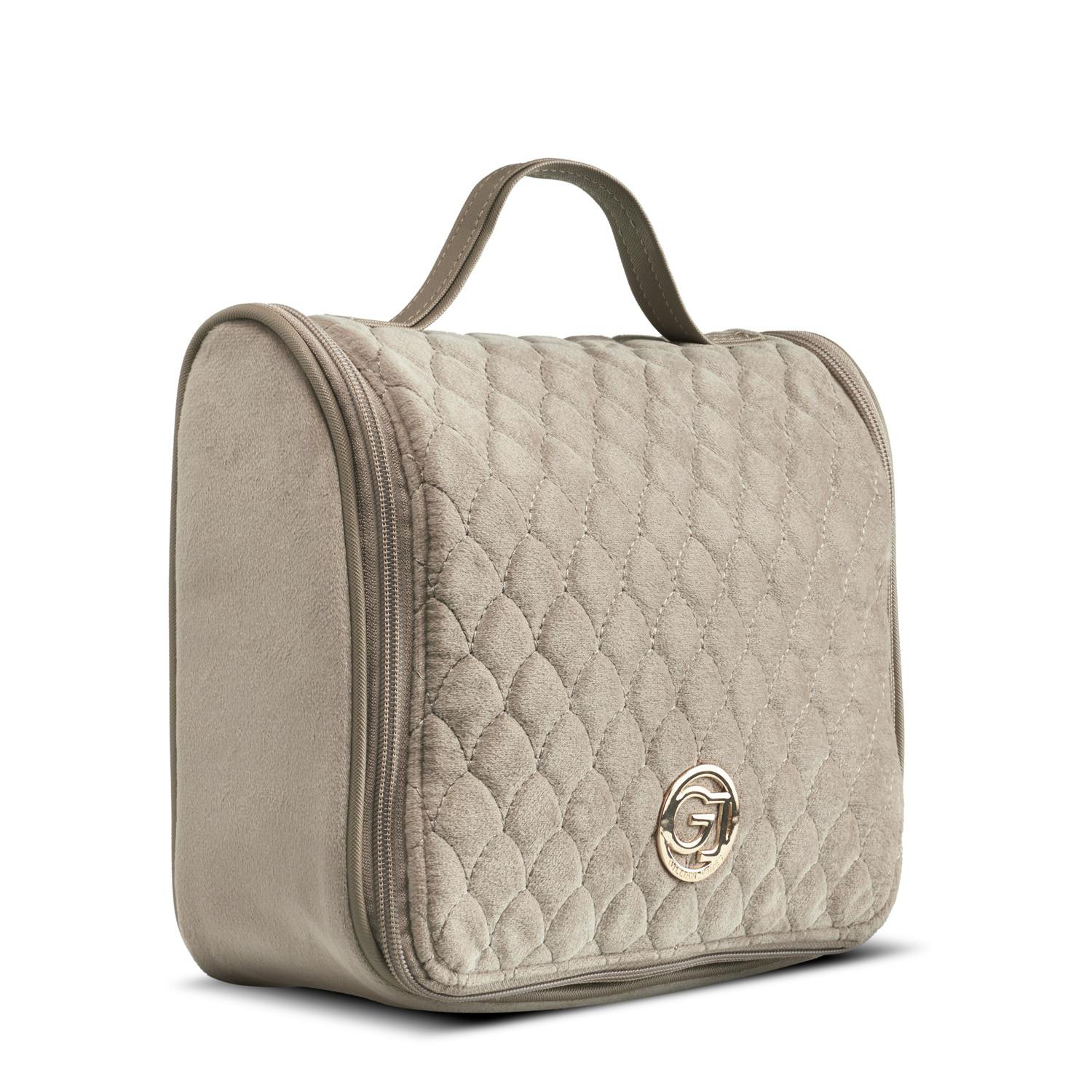 Gillian Jones Organizer Cosmetic Bag Beige velour 1 st