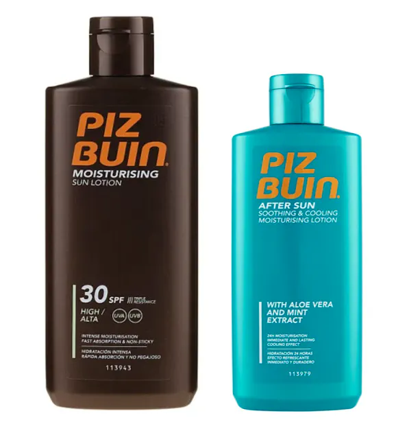 Piz Buin Moisturising Sun Lotion SPF 30 & After Sun Soothing & Cooling Moisturising Lotion 400 ml & 200 ml
