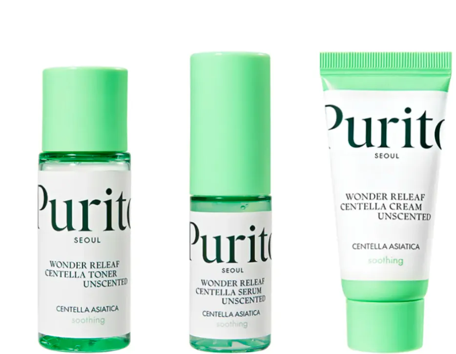 Purito SEOUL Wonder Releaf Centella Mini Kit Unscented 30 ml + 2 x 15 ml
